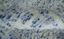 Hand Knotted 5x8 Ivory, Purple and Blue Modern Contemporary Southwestern Tribal Trellis Recycled Silk Area Rug | OP104
