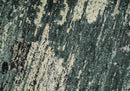 Hand Knotted 5x8 Ivory, moss green and Black Modern Abstract Contemporary Recycled Silk Area Rug | OP74
