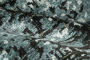 Hand Knotted 5x8 Ivory, Teal and Black Modern Abstract Contemporary Recycled Silk Area Rug | OP91