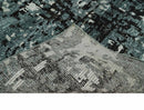 Hand Knotted 5x8 Ivory, Teal and Black Modern Abstract Contemporary Recycled Silk Area Rug | OP91