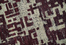 Hand Knotted 5x8 Maroon and Ivory Modern Abstract Contemporary Recycled Silk Area Rug