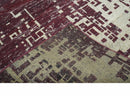 Hand Knotted 5x8 Maroon and Ivory Modern Abstract Contemporary Recycled Silk Area Rug