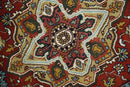 Hand knotted 5x8 Mustard, Brown and Ivory Traditional Heriz Serapi wool area rug by The Rug Decor