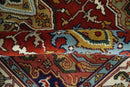 Hand knotted 5x8 Mustard, Brown and Ivory Traditional Heriz Serapi wool area rug by The Rug Decor