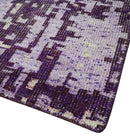 Hand Knotted 5x8 Purple, Violet and Ivory Modern Abstract Contemporary Recycled Silk Area Rug | OP131