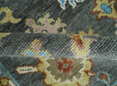 Hand Knotted Gray and Ivory Wool Area Rug Traditional Oushak by The Rug Decor