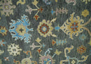 Hand Knotted Gray and Ivory Wool Area Rug Traditional Oushak by The Rug Decor