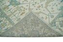 Ivory and Light Blue Wool Oushak Area Rug - Hand Knotted Custom by The Rug Decor