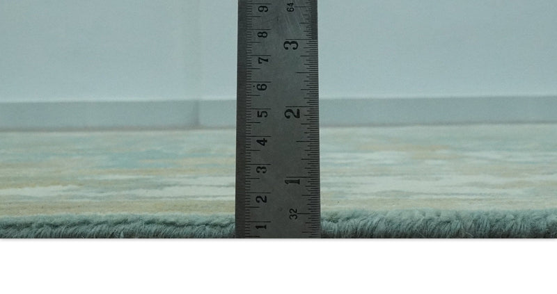 Hand Knotted 6x9 Teal, Ivory and Beige Traditional Oriental Oushak wool rug