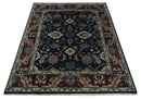 Antique look Hand Knotted Black, Rust and Beige Traditional oriental Oushak Multi Size Wool Area Rug