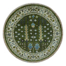 Hand Knotted Wool Turkish Area Rug - Olive Green Tree Of Life