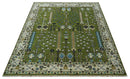 Hand Knotted Wool Turkish Area Rug - Olive Green Tree Of Life