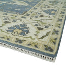 Hand Knotted 8x10 Antique Style Oriental Oushak Gray, Ivory and Beige Wool Area Rug by The Rug Decor