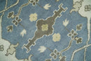 Hand Knotted 8x10 Antique Style Oriental Oushak Gray, Ivory and Beige Wool Area Rug by The Rug Decor