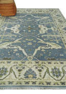 Hand Knotted 8x10 Antique Style Oriental Oushak Gray, Ivory and Beige Wool Area Rug by The Rug Decor