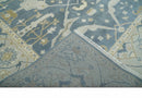 Hand Knotted 8x10 antique style Oriental Oushak Gray, Ivory and Beige Wool Area Rug