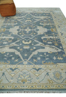 Hand Knotted 8x10 antique style Oriental Oushak Gray, Ivory and Beige Wool Area Rug