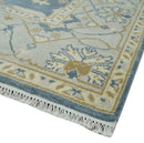 Hand Knotted 8x10 antique style Oriental Oushak Gray, Ivory and Beige Wool Area Rug