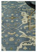 Hand Knotted 8x10 Antique Style Oriental Oushak Gray, Ivory and Beige Wool Area Rug by The Rug Decor