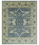 Hand Knotted 8x10 Antique Style Oriental Oushak Gray, Ivory and Beige Wool Area Rug by The Rug Decor