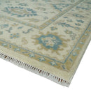 Hand Knotted 8x10 Beige and Gray Antique Oushak Wool Area Rug by The Rug Decor