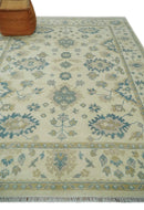 Hand Knotted 8x10 Beige and Gray Antique Oushak Wool Area Rug by The Rug Decor