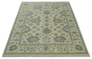 Hand Knotted 8x10 Beige and Gray Antique Oushak Wool Area Rug by The Rug Decor