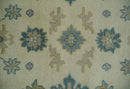 Hand Knotted 8x10 Beige and Gray Antique Oushak Wool Area Rug by The Rug Decor