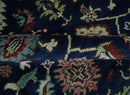 Hand Knotted 8x10 Black, Rust and Beige Antique Oushak Wool Area Rug by The Rug Decor