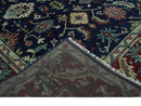 Hand Knotted 8x10 Black, Rust and Beige Antique Oushak Wool Area Rug by The Rug Decor