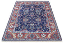 Hand Knotted 8x10 Blue and Rust Traditional Persian Oushak Area Rug | TRD2643
