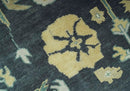 Hand Knotted 8x10 Charcoal, Ivory and Beige Traditional Oushak wool area rug by The Rug Decor