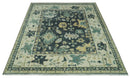 Hand Knotted 8x10 Charcoal, Ivory and Beige Traditional Oushak wool area rug by The Rug Decor