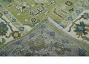 Hand Knotted 8x10 and 10x14 Light Green, Ivory and Silver Traditional Turkish Antique Style Wool Area Rug by The Rug Decor