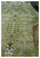 Hand Knotted 8x10 and 10x14 Light Green, Ivory and Silver Traditional Turkish Antique Style Wool Area Rug by The Rug Decor