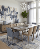 Hand Knotted Blue Bamboo Silk Area Rug Modern Abstract 8x10 inches Home Decor