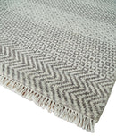 Hand Knotted 8x10 Modern Geometric Trellis Scandinavian Charcoal, Silver and Ivory Wool Area Rug