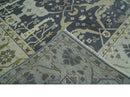 Hand Knotted 8x10 Oriental Oushak Charcoal, Ivory and Beige Wool Area Rug by The Rug Decor