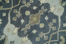 Hand Knotted 8x10 Oriental Oushak Charcoal, Ivory and Beige Wool Area Rug by The Rug Decor