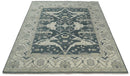 Hand Knotted 8x10 Oriental Oushak Teal and Beige Wool Area Rug