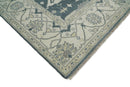 Hand Knotted 8x10 Oriental Oushak Teal and Beige Wool Area Rug
