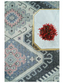 Hand Knotted Wool Area Rug - Traditional Ivory Charcoal Silver Blue by The Rug Decor