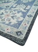 Hand Knotted Wool Area Rug - Traditional Ivory Charcoal Silver Blue by The Rug Decor