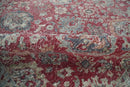 Vintage Hand Knotted 8x10 Traditional Oxidized Textured Low Pile Wool Rug | TRD2122810