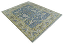 Hand Knotted 8x10 Vintage style Oriental Oushak Gray, Silver and Beige Wool Area Rug