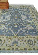 Hand Knotted 8x10 Vintage style Oriental Oushak Gray, Silver and Beige Wool Area Rug