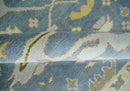 Hand Knotted 8x10 Vintage style Oriental Oushak Gray, Silver and Beige Wool Area Rug