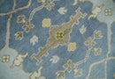 Hand Knotted 8x10 Vintage style Oriental Oushak Gray, Silver and Beige Wool Area Rug