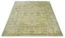 Hand Knotted 8x8 Oriental Oushak Ivory, Beige and Gray Wool Area Rug by The Rug Decor