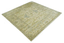 Hand Knotted 8x8 Oriental Oushak Ivory, Beige and Gray Wool Area Rug by The Rug Decor